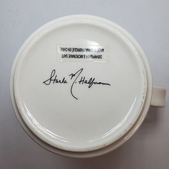 Anthropologie STARLA HALFMANN Floral MONOGRAM MUG Letter "T" NEW Bohemian Hippie - Picture 5 of 5